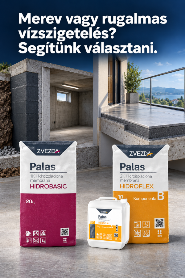 PALAS vízszigetelés: 1K merev vagy 2K rugalmas rendszer?
