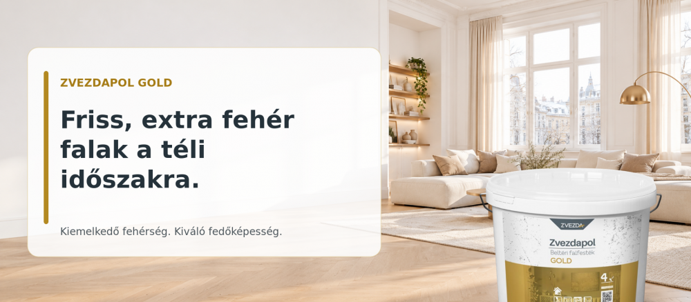 Friss, extra fehér falak Zvezdapol Gold falfestékkel