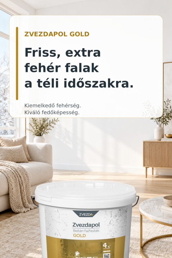 Friss, extra fehér falak Zvezdapol Gold falfestékkel