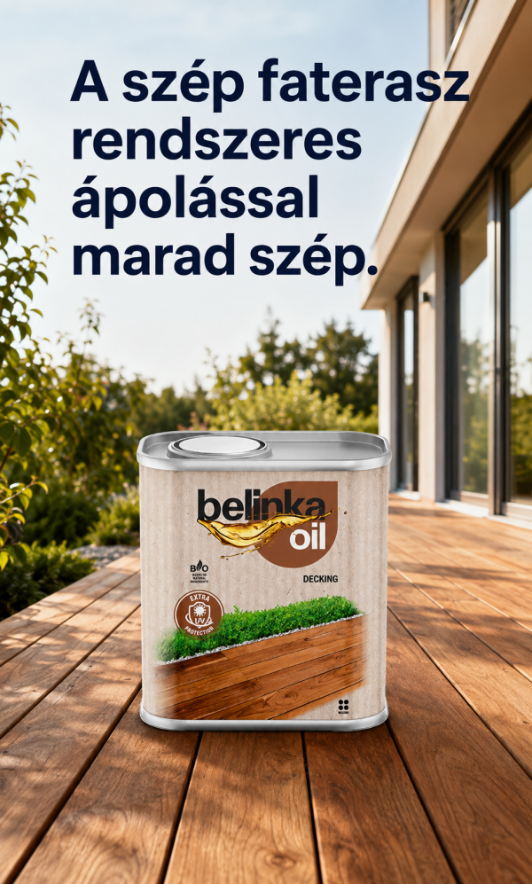 Kültéri fa és terasz ápolása Belinka Oil Decking faolajjal