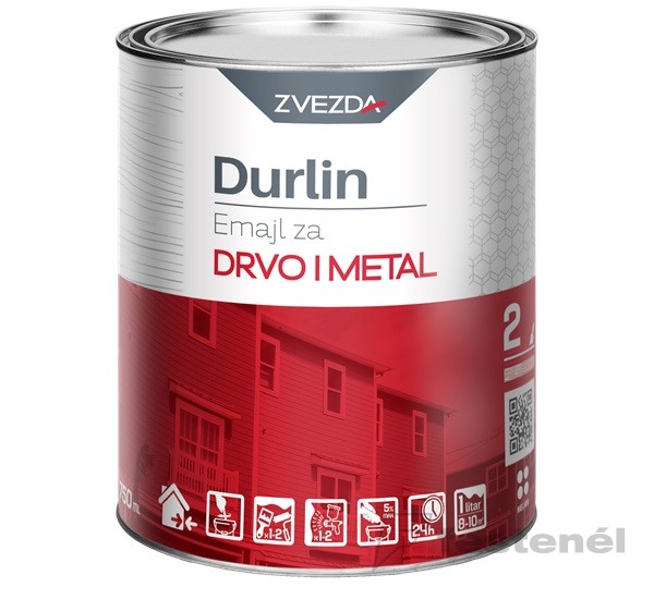 Durlin matt zománc fekete RAL9005 0,75 L