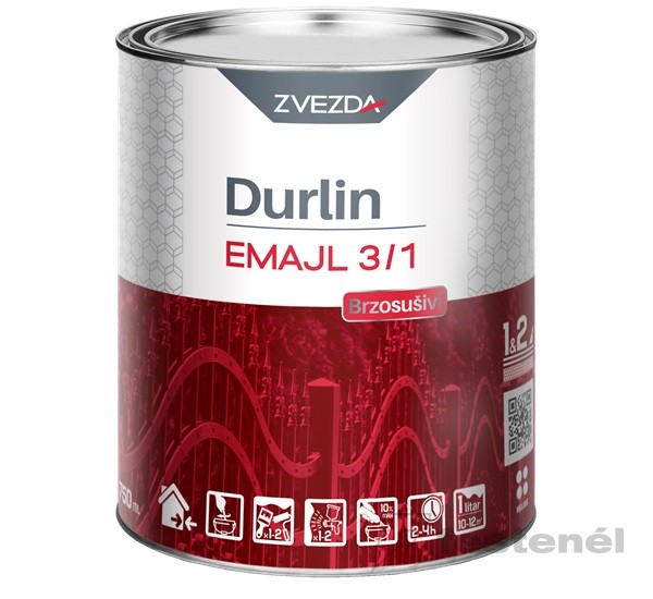 Durlin zománc 3in1 fehér RAL9010 5 L