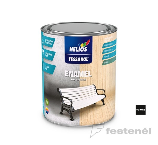 Tessarol sf. zománc fekete 1S 0,75 L